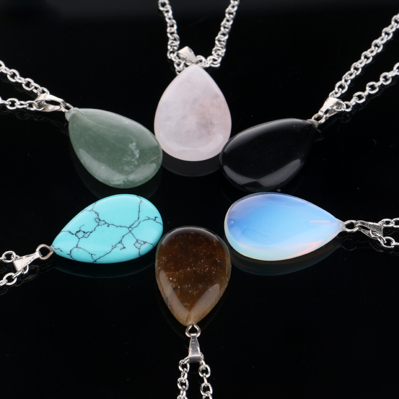 

hot sale New Natural Gem Stone Reiki Pendulum Pendant Charm Amulet Fashion Jewelry Accessories free shipping