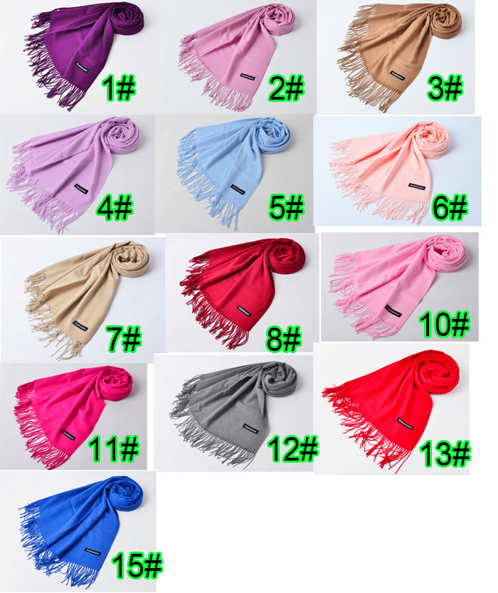 

10PCS autumn winter high quality woman wool spinning scarf ladies pure color purl keep warm scarf 200*65cm 14colors free shipping