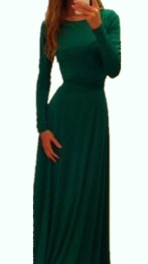 emerald green maxi dress casual