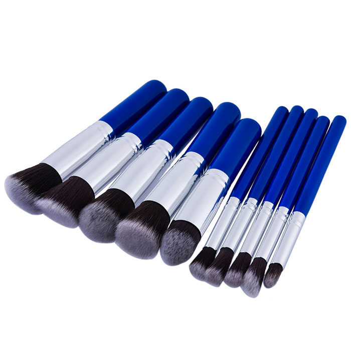 

Newest high quality makeup the blue handle 10pcs make up brushes make up brush tools free shipping