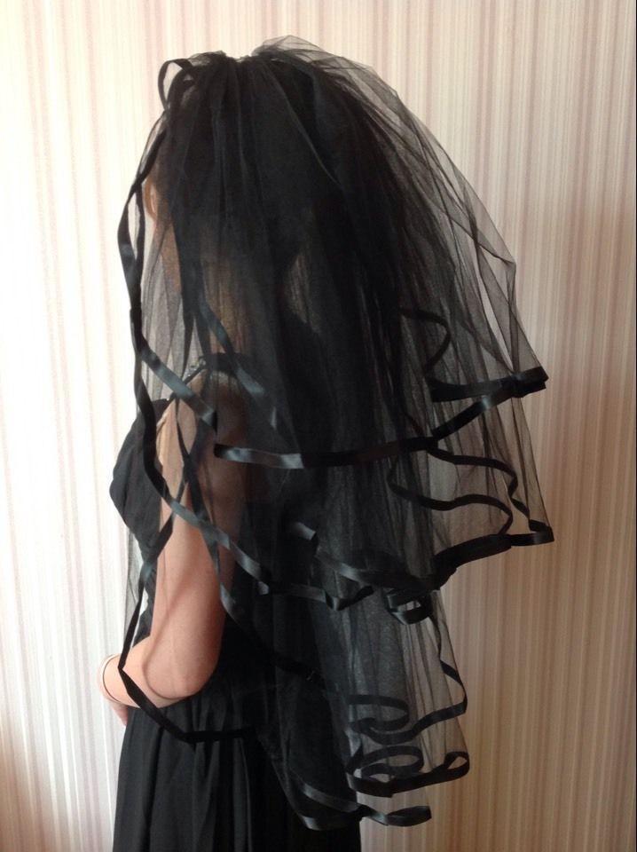 

Hot Fashion Luxury Elegant Vintage High Quality 4T White Ivory Black Bridal Wedding Veil Ribbon Edge Elbow Veils