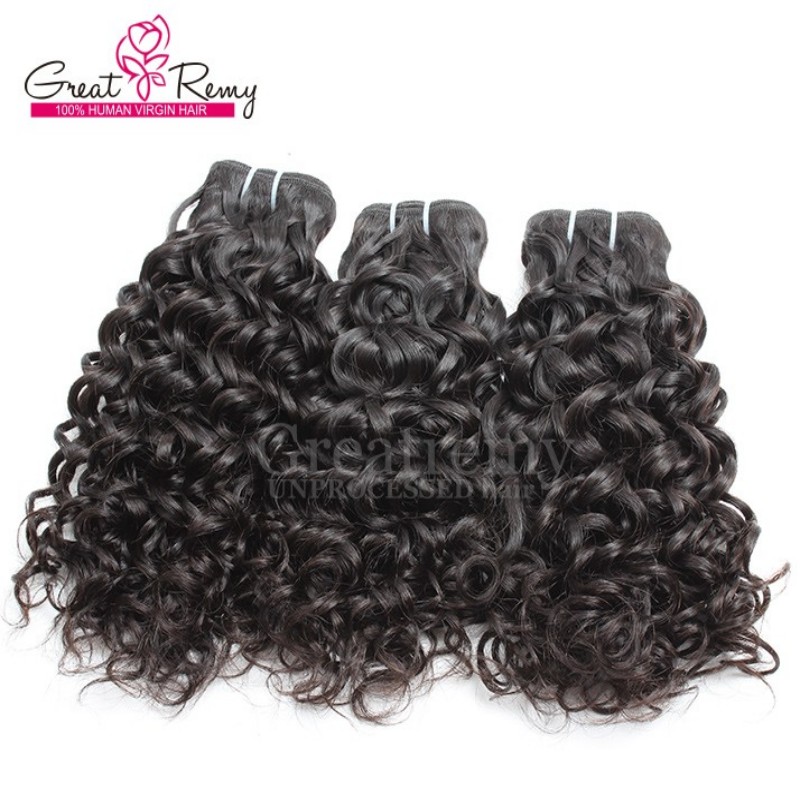 

3pcs/lot Hair Wefts Brazilian Human Hair Extensions Dyeable Natural Black Remy Virgin Hair Weaves Water Wave Big Curly Greatremy