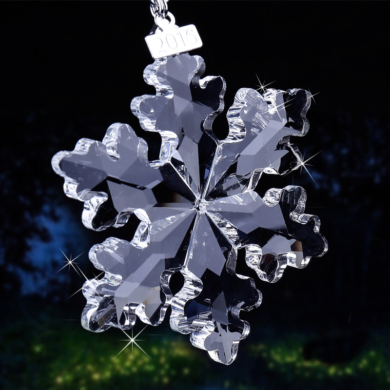 3 Kind Bright Clear/Champagne Glass Crystal Snowflake Ornaments Hanging on Glass Craft Christmas Tree Ornaments Lady Favor-image-391177762