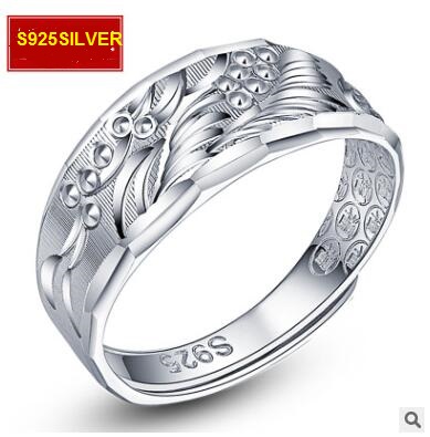 

S925 silver ring jewelry ring opening Size Men's Long Korean jewelry jewelry to send her boyfriend a birthday holiday gifts Free Shipping