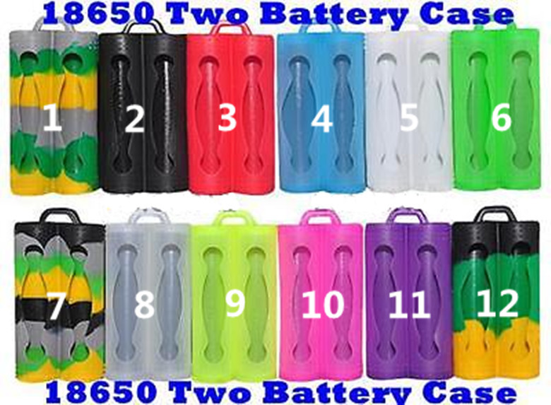 

Colorful Two 18650 battery silicone case Soft Rubber Skin Protector E Cig 18650 Battery sony vtc3 vtc4 vtc5 DHL Free