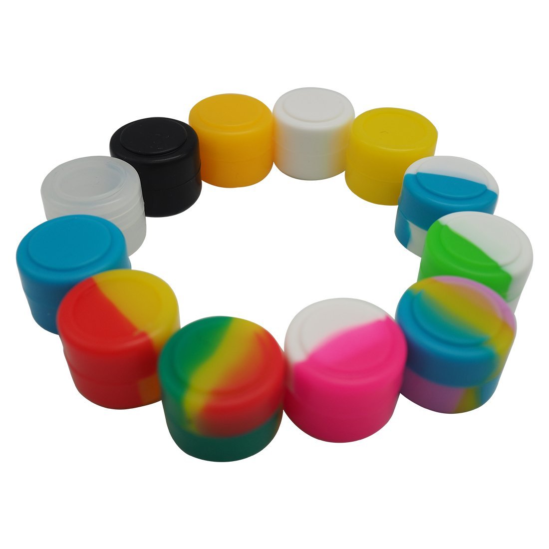 

100 X rich color 2ML mini Non-stick Silicone Container Screw Top OD22*ID16*T17mm