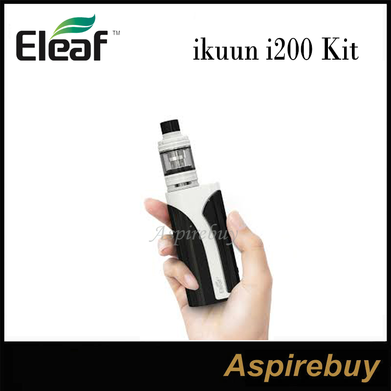 

Eleaf ikuun i200 Kit 200W iKuun Box Mod with 2ML/4ML Eleaf Melo 4 D22 D25 Tank Built-in 4600mAh Battery Preheat Function 100% Original, Silver