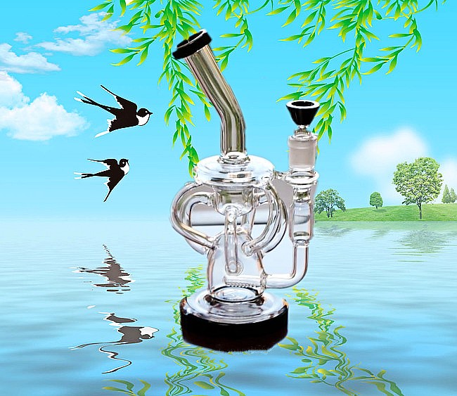 

2020 new Premium glass bongs Heavy thickness 18mm oil rig bong Recyclery water pipes oil rigs Pluseglass water pipe Incycler Hookahs