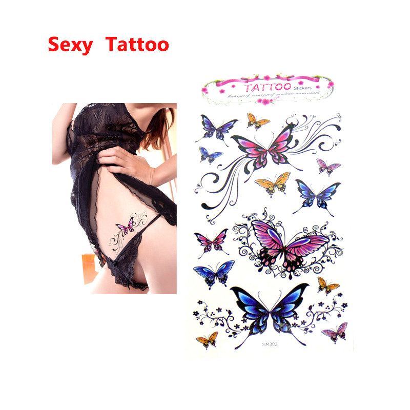 

2017 Sexy Colorful Fashion Temporary Tattoo Stickers Body Art Pattern for women