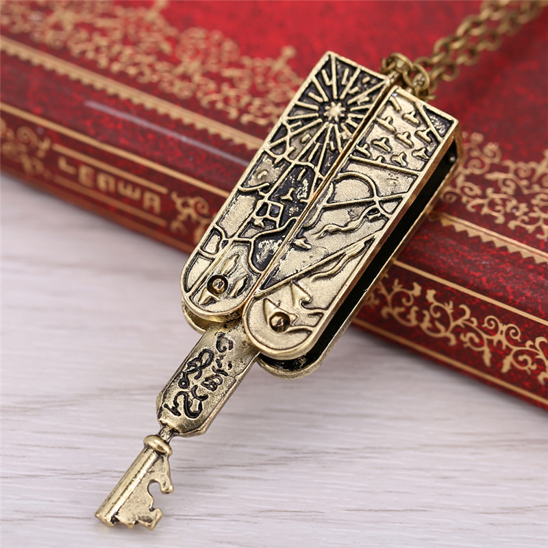 

Wholesale-2015 Freeshipping Lolita Vintage Jewelry Grimm Key Charm Necklace Bronze Mechanical Nick Burkhardt Vintage Accessories