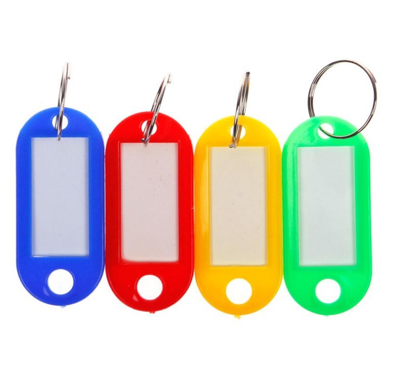 Couleur al/éatoire KSell 10pcs /Étiquettes Multicolore Pi/èces de /Étiquettes ID de Porte-cl/és en Plastiques Multicolore /Étiquettes de Bagages ID avec Anneau de Cl/é Valise