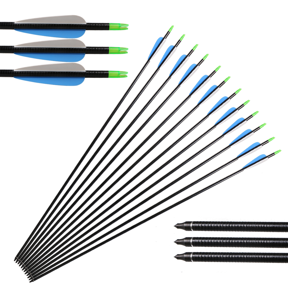 

Outdoors Archery Fiberglass Arrows 32inch Archery Hunting Target Arrows with Replacement Screw-In Field Points for Bows