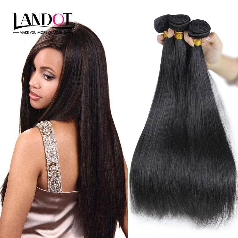 

Brazilian Straight Human Hair Weaves Bundles Unprocessed Peruvian Indian Malaysian Cambodian Mongolian Hair Extensions Natural Color Dyeable