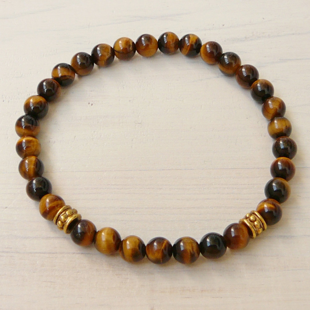 

6mm Tiger Eye Bracelet, Womens or Mens Bracelet, Natural Gemstone Stretch Bracelets Tigers Eye, Beaded Jewelry, Women bracelets, Black