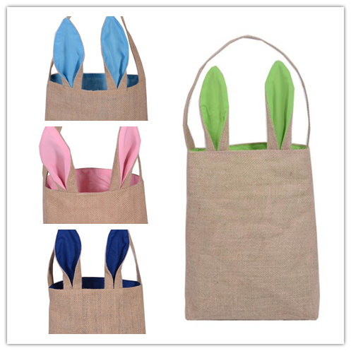

Christmas Rabbit Gift Handbag Halloween Candy Jute Bags Festival Easter Canvas Bag Christmas Decor Gift Package Handbag HK 002, Green