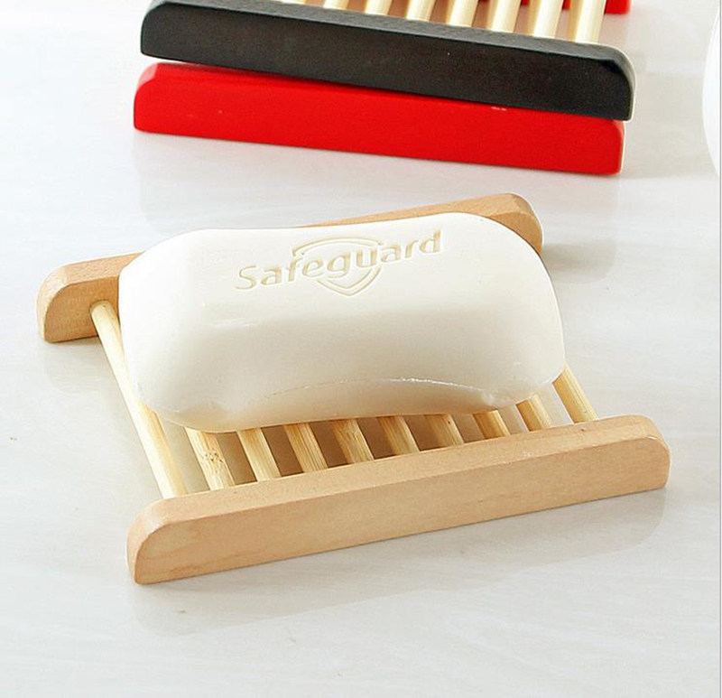 

Fast shipping Natural Wood Soap Dish Wooden Soap Tray Holder Storage Soap Rack Plate Box Container for Bath Shower Plate Bathroom JF-80, Wooden color