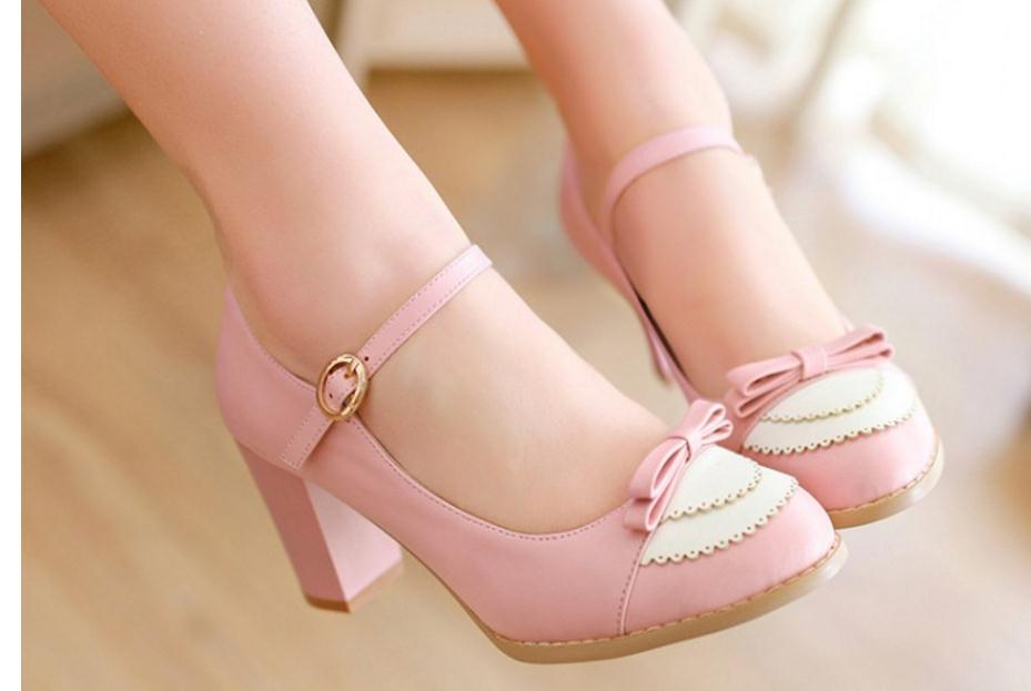 

Bowknot is a 2017 word cingulate high documentary shoes for women's shoes princess thick with big yards of shoes, Black