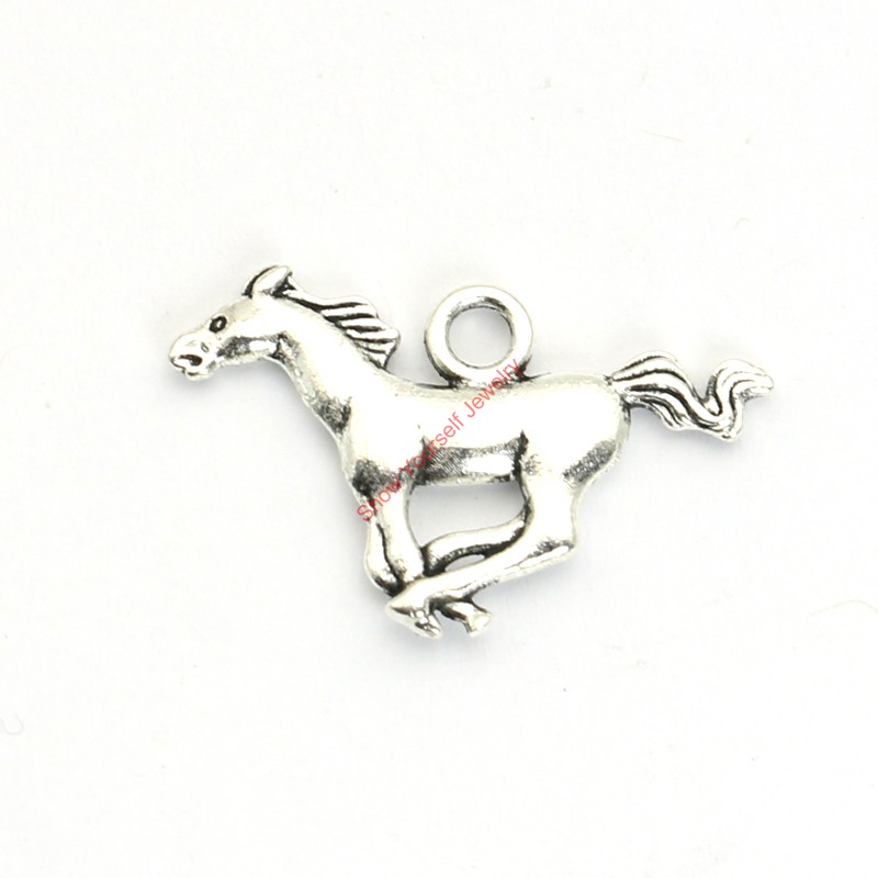 

20pcs Antique Silver Plated Horse Charms Pendants for Bracelet Jewelry Making DIY Necklace Craft 17x27mm