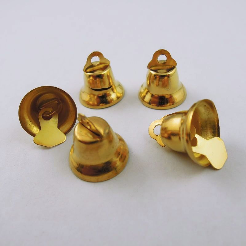 

40PCS/Lot Gold Small Bells With Sound Iron Pendant Charm Jewelry making Finding 14*14*9mm AU36845 Christmas decoraiton DIY charms