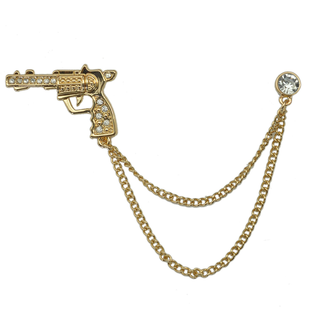 

Vintage Shirt Collar Pin Jewelry Men Suit Brooch Pins Accessaries Cheap Hollow Out Carved gun Brooches pins brooch
