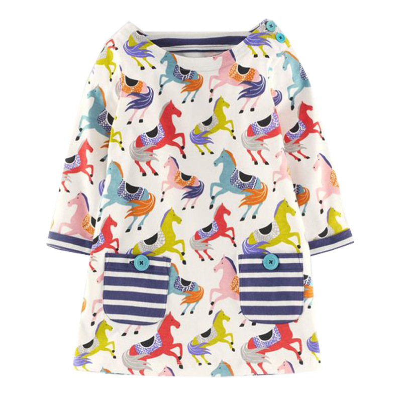 girl cotton dress European style brand new girls long sleeved autumn cartoon dress cute print princess dresses-image-404801463