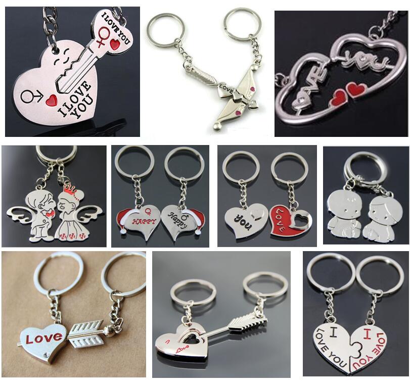 

New Couple Key Rings key chain Promotion Advertisement Wedding Gift Happy Christmas Cap LOVE Baby Angel Princess Chobe Arrow through Heart