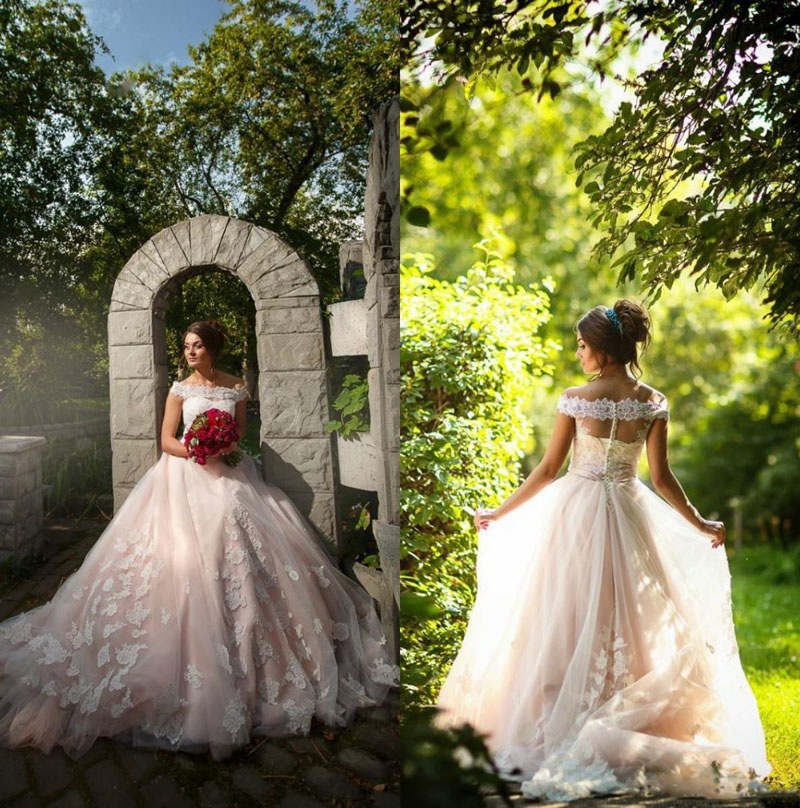 

2017 Lace Cheap Wedding Dresses Ball Gown Appliques Illusion Wedding Gowns Dress Bateau Fat Bride A Line, Black