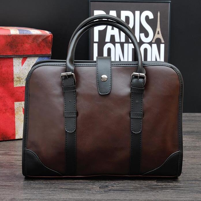 

original desig original design brand fashion color bag sewing men leather business men's handbag briefcase retro fashion factory direct