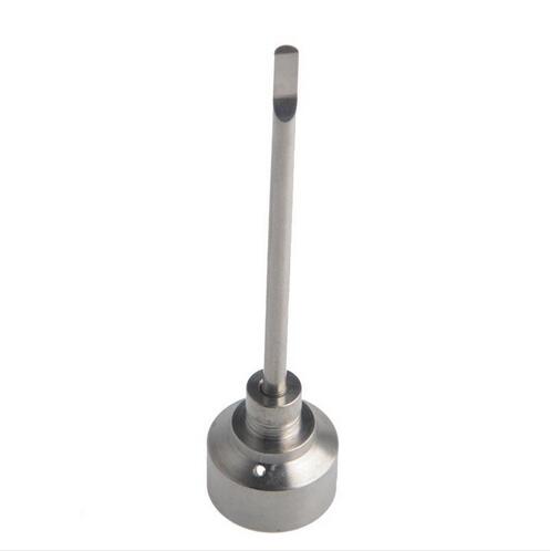 

Hot Titanium nail 19mm Titanium Carb Cap with one hole 89mm dabberTitanium Nail Domeless Titanium Nail Gr 2 Nail for Glass Bong water pipe