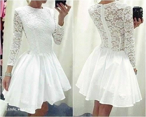 

Short Prom Dress With Long Sleeves Beautiful White Women Wear Special Occasion Dress Evening Party Gown, Champagne