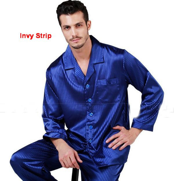 

Mens Silk Satin Pajamas Set Pajama Pyjamas Set Sleepwear Loungewear S~4XL Big and Tall For Gifts, Blue
