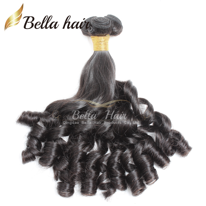 

Bella Hair 9A Funmi Baby Curly Peruvian Hair Spring Curl Loose Wave Natural Black Extension Unprocessed Weft 3 Bundles Lot, Natural color