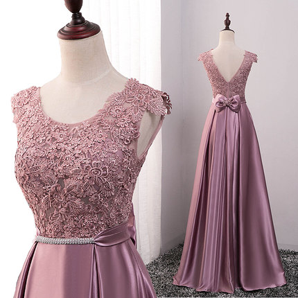 

2019 Fall Real Image Scoop Neck Long Bridesmaid Dresses Elegant Backless Top With Lace Cape Sleeve Wedding Guest Gown Maid Of Honor Dresses