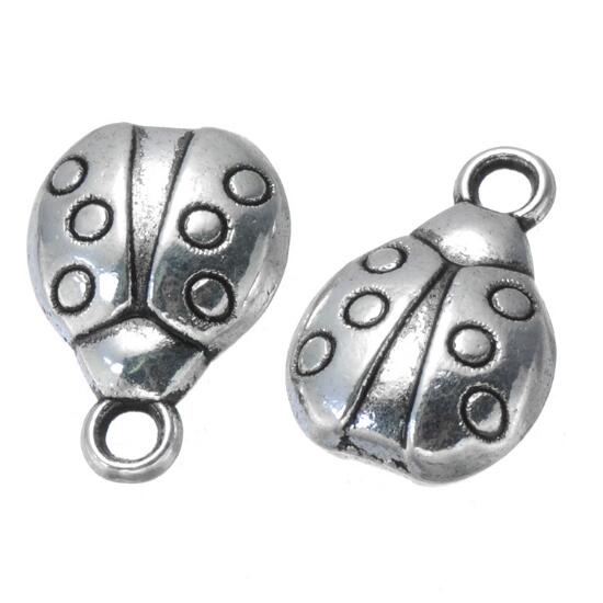 

300 pcs Ladybird Charms pendant- Antique Silver Tone -good for DIY craft, jewelry making, bag and garment decration