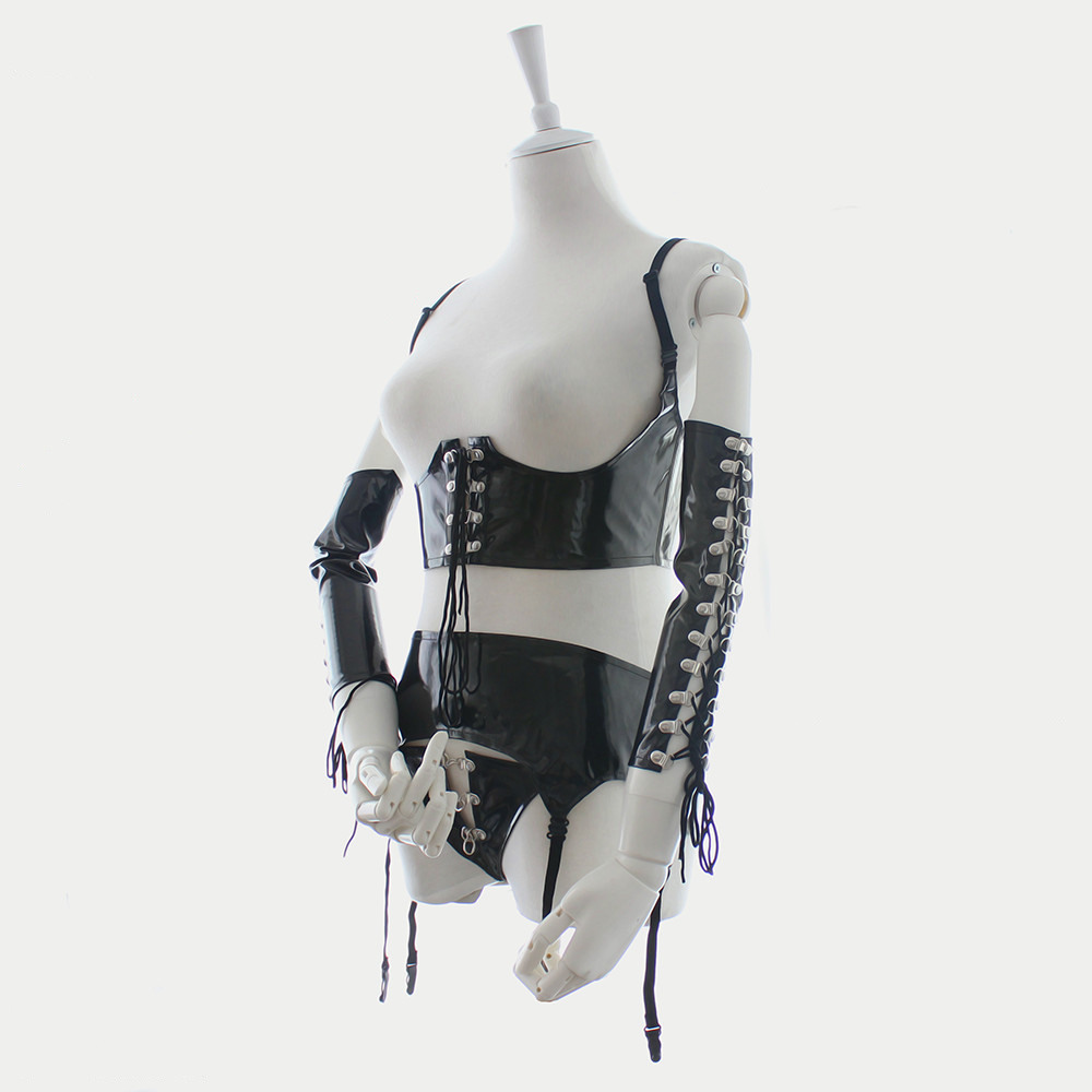 new design sexy lingerie sexy leather bodysuit bdsm leather dress dominatrix costume arm binder tback garter belt for sex play b0402027