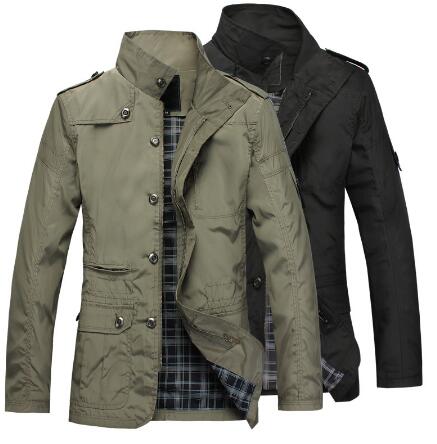 Fashion Spring Autumn Slim Fit Trench Coat Mens Cotton Button Long Male Casual Jacket Men Windbreaker Overcoat Jackets Coat