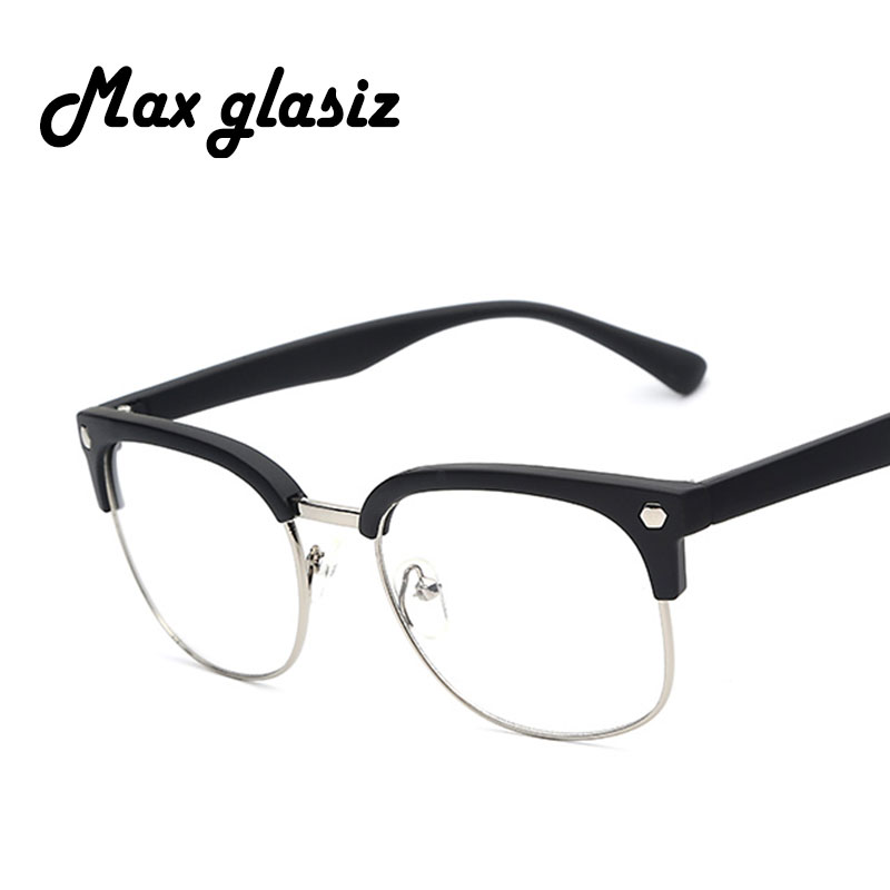 

Wholesale-New 2016 Fashion Nerd Clear Lens Semi Rim Metal Brand Sunglasses Designer Women/Men Oculos De Sol Girls Glasses Free Shipping
