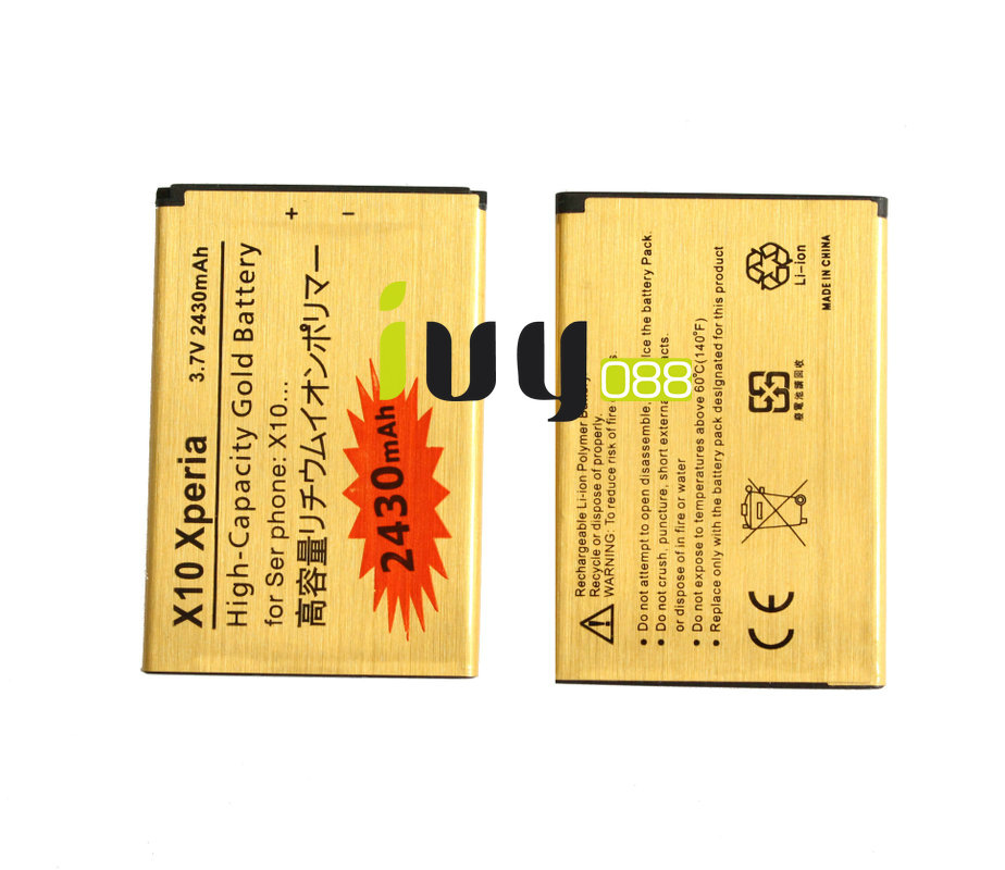 

2pcs/lot 2430mAh Gold Replacement Battery For Sony Xperia X10 BST-41 XPERIA X1/X2/A8i/M1i Xperia PLAY Z1i R800 Batteries Batteria Batterij