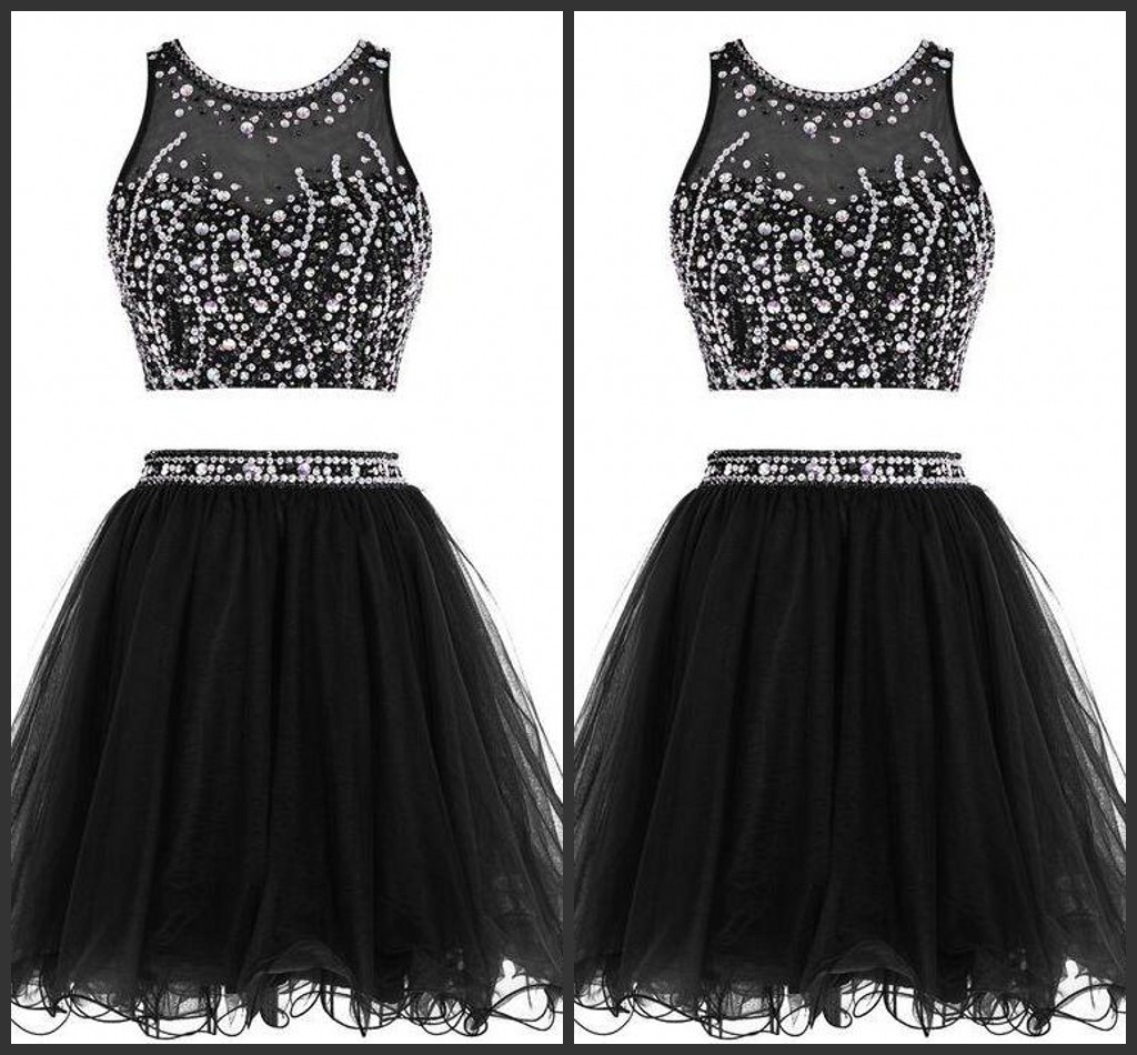 

Black Prom Short Party Dress 2022 Sequins Two Pieces Dress Pipings Mini Dress Jewel Neck Sleeveless Custom Made Formal Dresses, Lilac