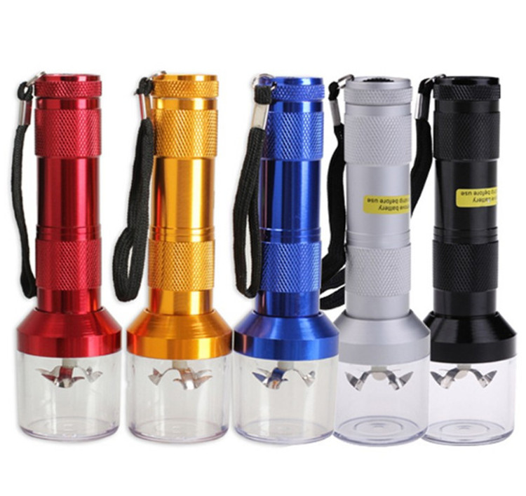 

DHL Free Torch Shaped Electric Grinder Crusher Herb Tobacco Smoke Grinders vaporizer click n vape Quickly Aluminum 14.5CM 50pcs