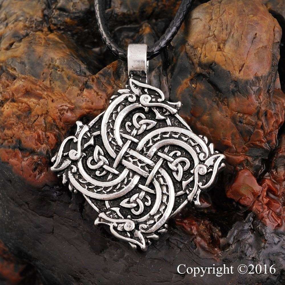 New Punk Norse Vikings Pendant Necklace Wolf Head Necklace Original Animal Jewelry Wolf Head hange Warrior Amulet Pendant Necklace-image-389545064