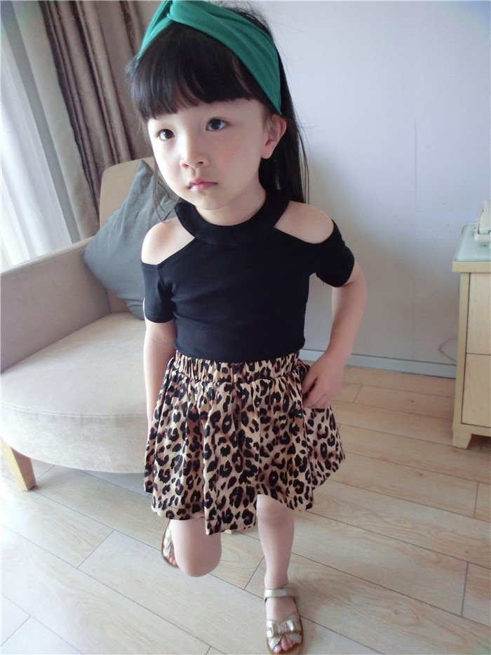 

Drop shipping New Girls T-shirt Children Off Shoulder Plain Color Cotton Top Kids Wear Fashion Girls Clothing, Red