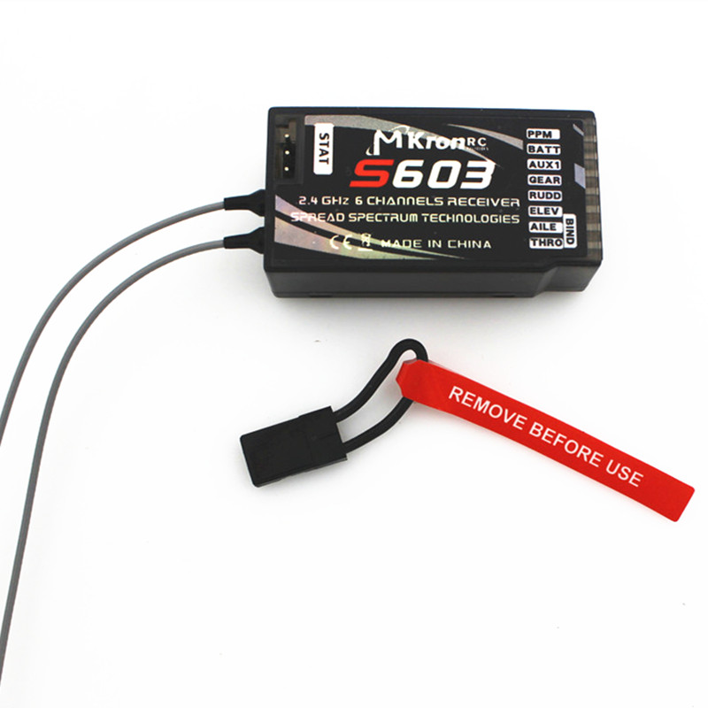

DSMX Receiver 2.4GHz 6CH MK-S603 RC Receiver Support PPM Output,suitable JR12X, 11X, X9503, X9303, Spektrum DX8, DX7s, DX7se, DX6i, DX5e