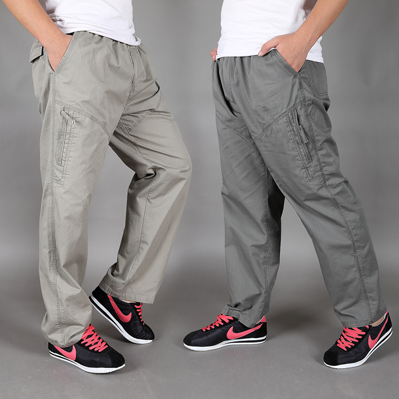 

Summer Thin Fat Pants 2016 Man Losse New Mens Loose Casual Pants Fertilizer Increased Plus Big Size XL-6XL MEN'S Long Male Cotton TROUSERS, Gray