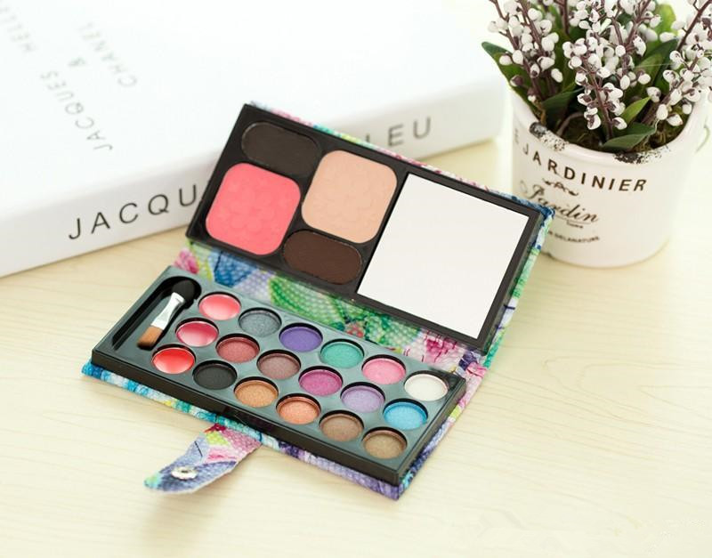 50pcs Professional Cheap Makeup Sets Multifounctional Lipstick Powder Blush Eyebrow Pigment Shimmer Eyeshadow Palette 22 Colors F809 DHL-image-403673691