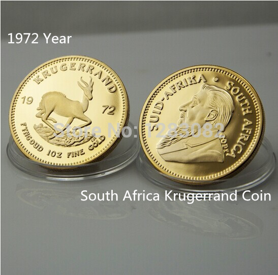 

1972 year South Africa Krugerrand Coin + NO COPY,Wholesale 20pcs/lot Free shipping Gold clad round big souvenir coin