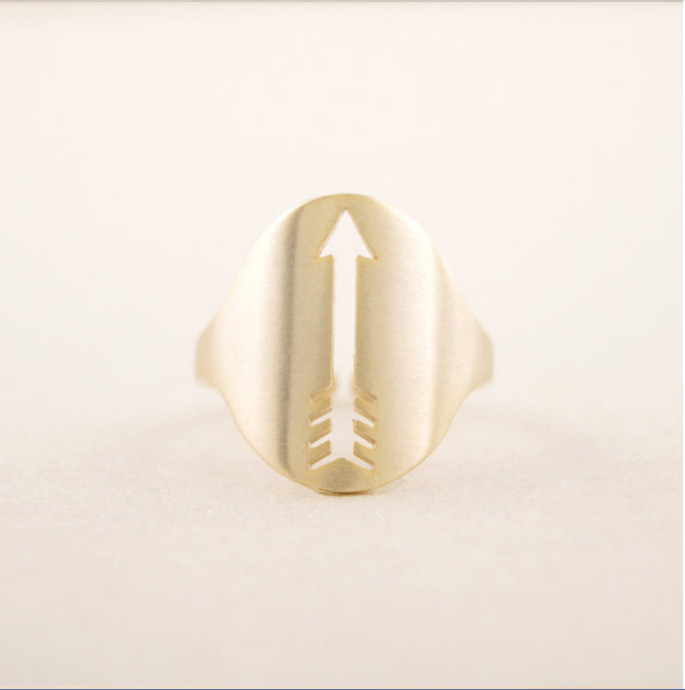 

Women's fashion jewelry luxury empty arrow engagement ring finger joint party wedding ring metal accessories section of best gift, Golden;silver