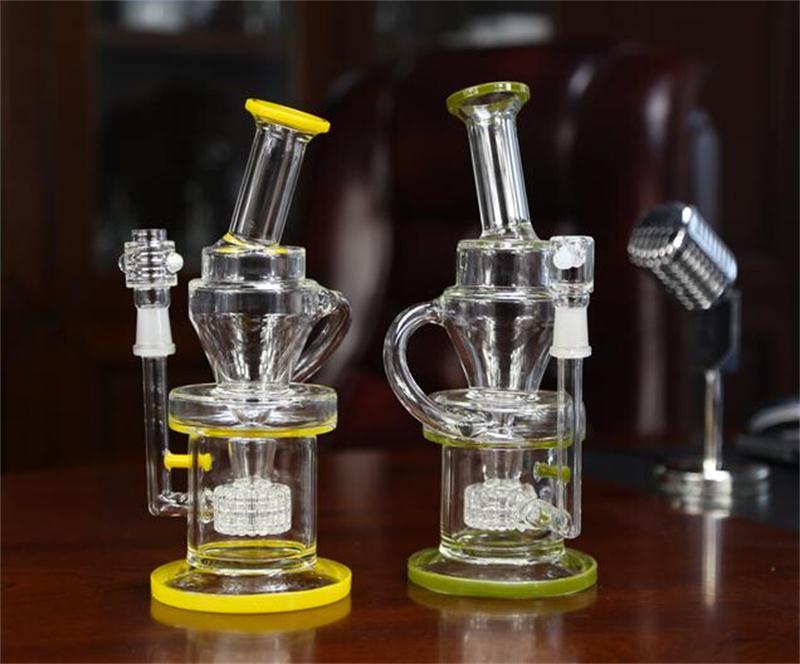 

In Srock Glass Bong Incline Two Function Bongs Water Pipes With Hand hold Dome Nail Recyler Oil Rigs Glass Bongs Free Shipping
