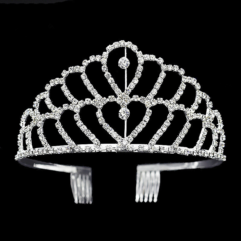 Luxury crown Shiny Crystal Bridal Tiara Party Pageant Silver Plated Wedding Crowns Hairband Cheap Wedding Hair Accessories Of Tiaras 2017