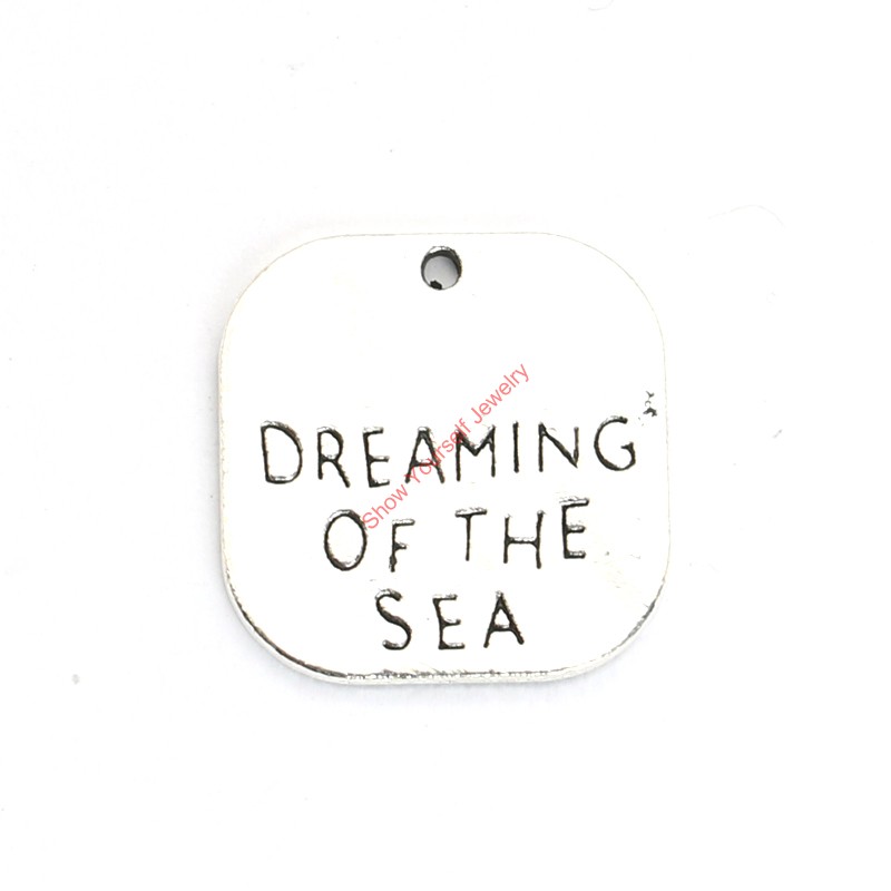 20pcs Antique Silver Plated Dream of Sea Charms Pendants for Bracelet Jewelry Making DIY Necklace Craft 19x19mm-image-387173722